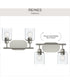 Reines 2-Light Bath Vanity with Clear Glass Shades Brushed Nickel