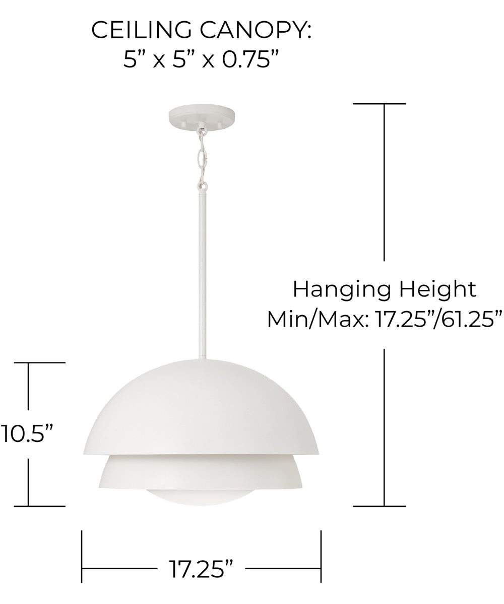 Jensen 1-Light Pendant Matte White