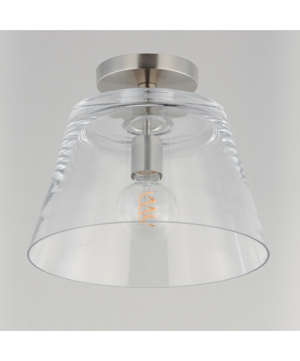 Hudson 1-Light Semi-Flush Mount/Pendant Satin Nickel