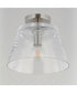 Hudson 1-Light Semi-Flush Mount/Pendant Satin Nickel