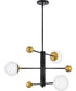 Auggie 3-Light Medium Adjustable Multi Tier Chandelier in Black