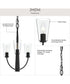 Jheni 3-Light Chandelier with Clear Glass Shades Matte Black