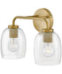 Percy 2-Light Small Two Light Vanity in Lacquered Brass