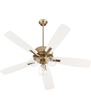 Ovation Ceiling Fan Aged Brass|Studio White