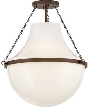 Collins 1-Light Medium Semi-Flush Mount in Heritage Bronze