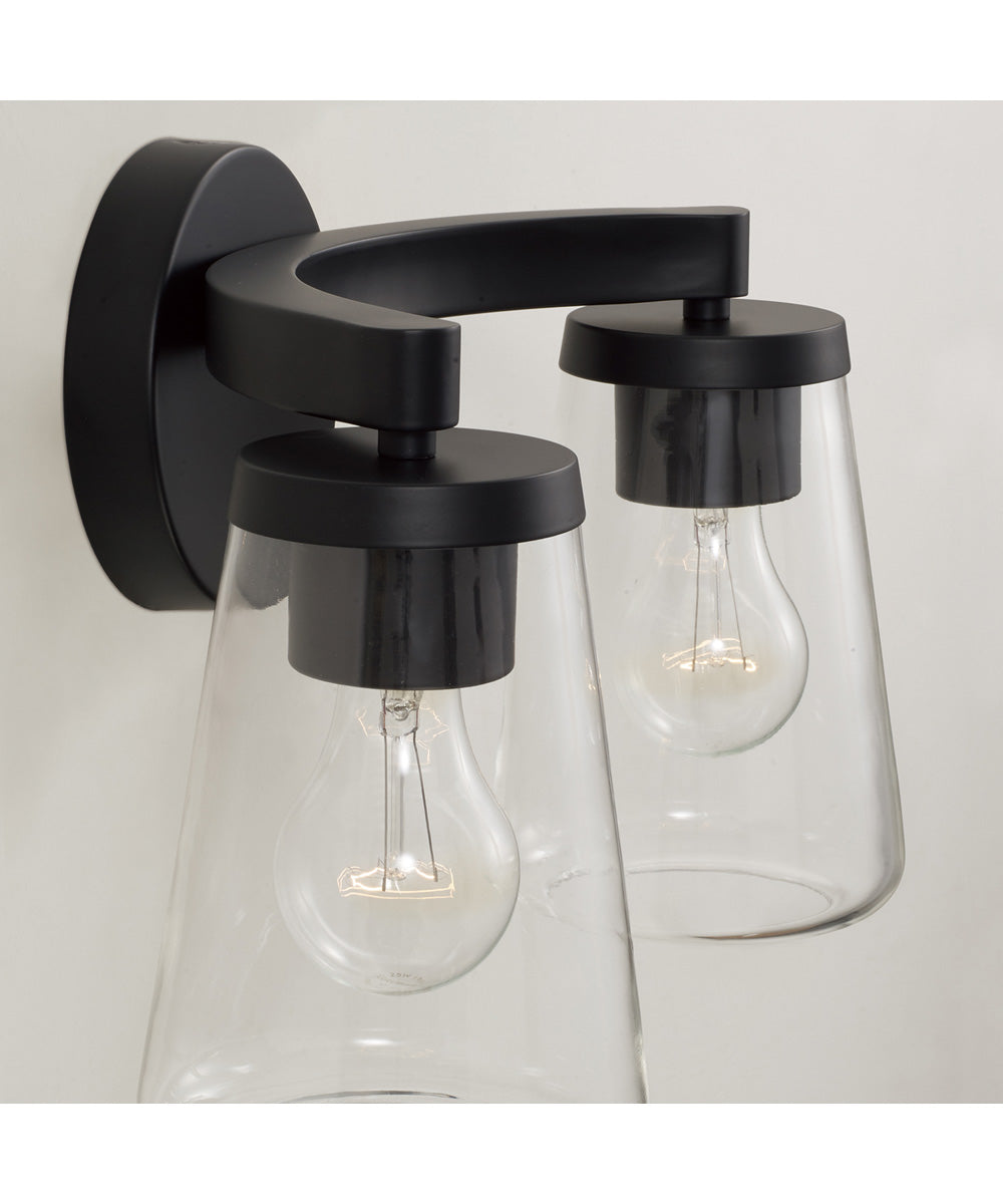 Aaron 2-Light Vanity Matte Black