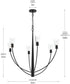 Jheni 6-Light Large Chandelier with Clear Glass Shades Matte Black