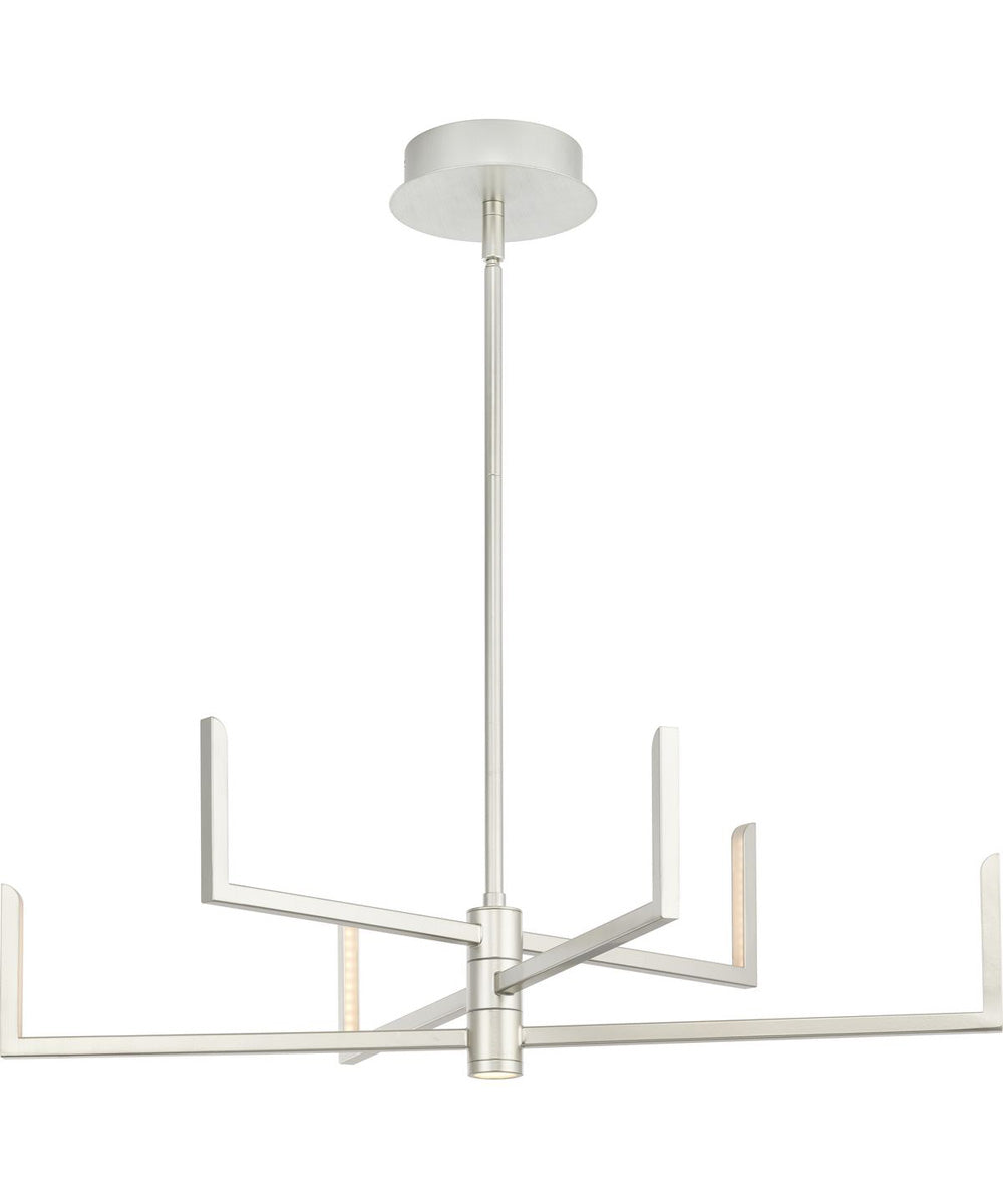 Pivot LED 6-Light Chandelier with Downlight Burnished Nickel
