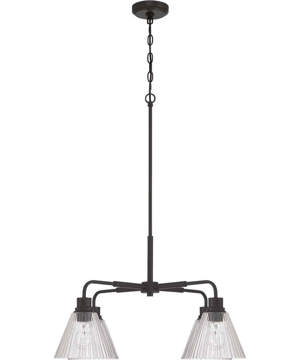 Pleated 4-Light Lighting Flat Black