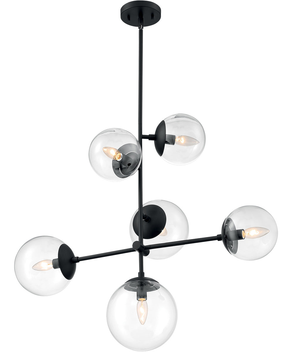 16"W Sky 6-Light Pendant Matte Black