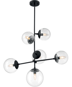 16"W Sky 6-Light Pendant Matte Black