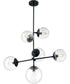 16"W Sky 6-Light Pendant Matte Black