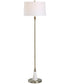 1-Light Floor Lamp with White Marble Base in Antique Brass