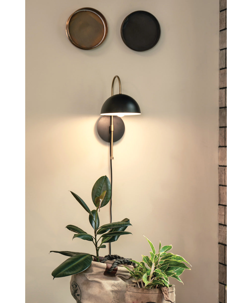 Lou 1-Light Medium Single Light Sconce in Black