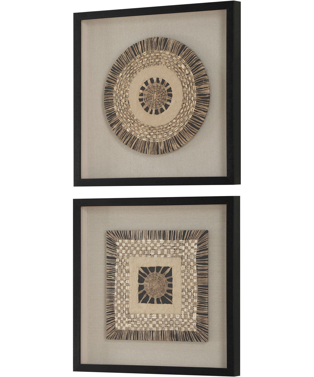 Intertwine Knit Paper Shadow Box, Set of 2