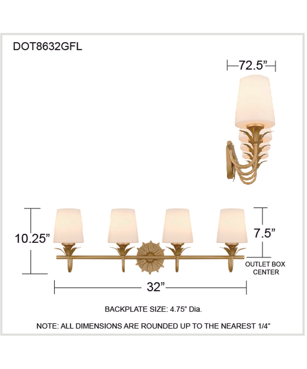 Dorothea 4-light Bath Light Gold Leaf