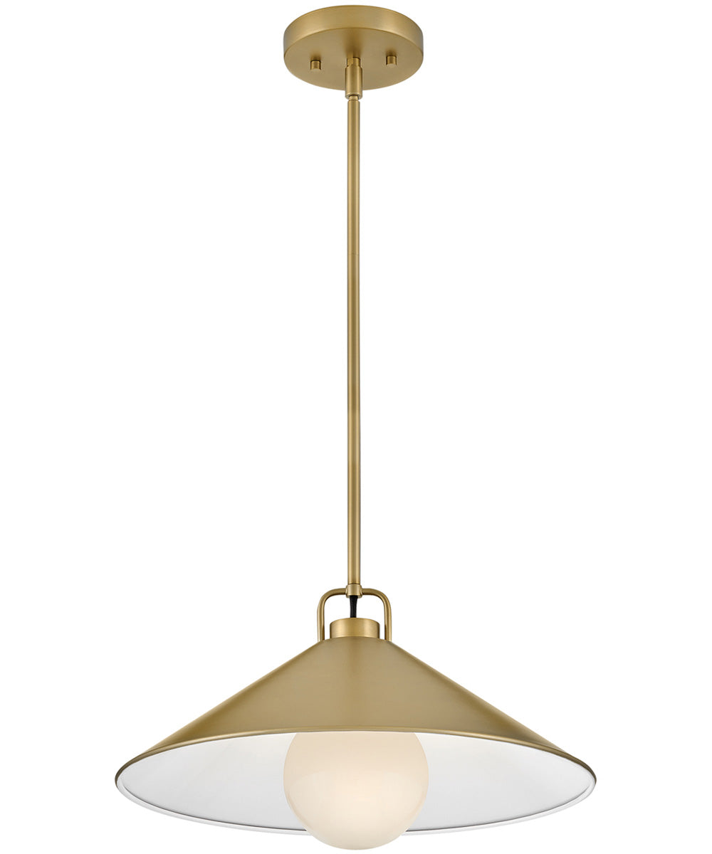 Milo 1-Light Large Pendant in Lacquered Brass