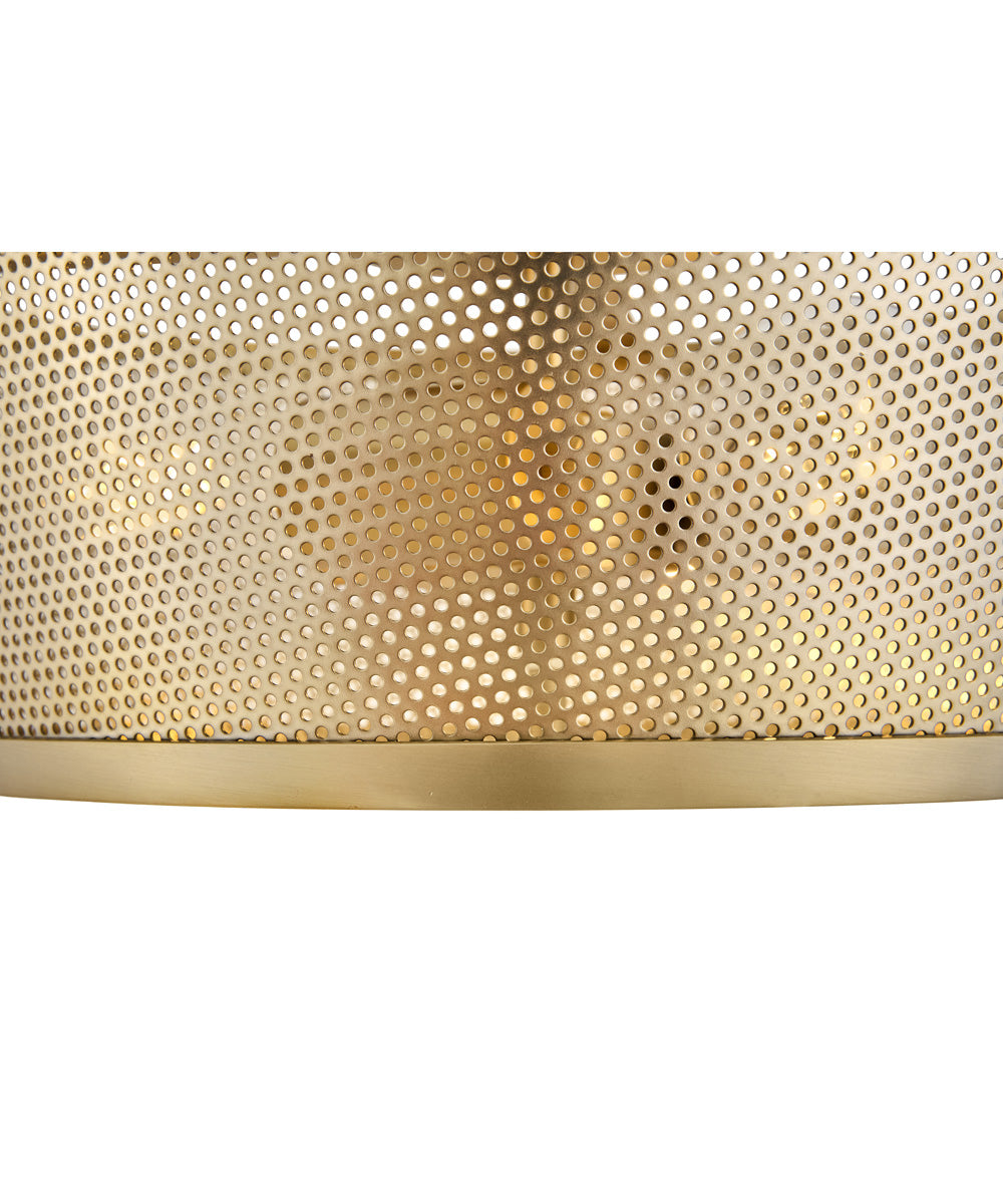 Cash 3-Light Medium Semi-Flush Mount in Lacquered Brass
