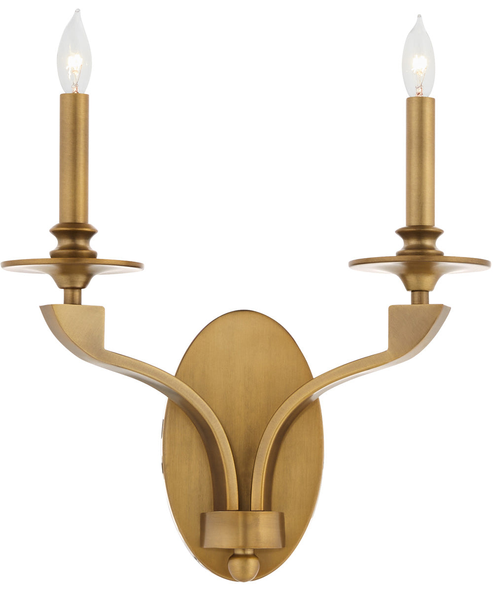 Chantelle 2-light Sconce Brushed Brass