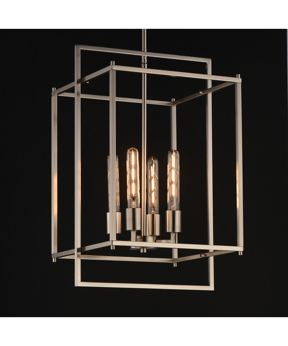 Gridline Large Pendant Satin Nickel
