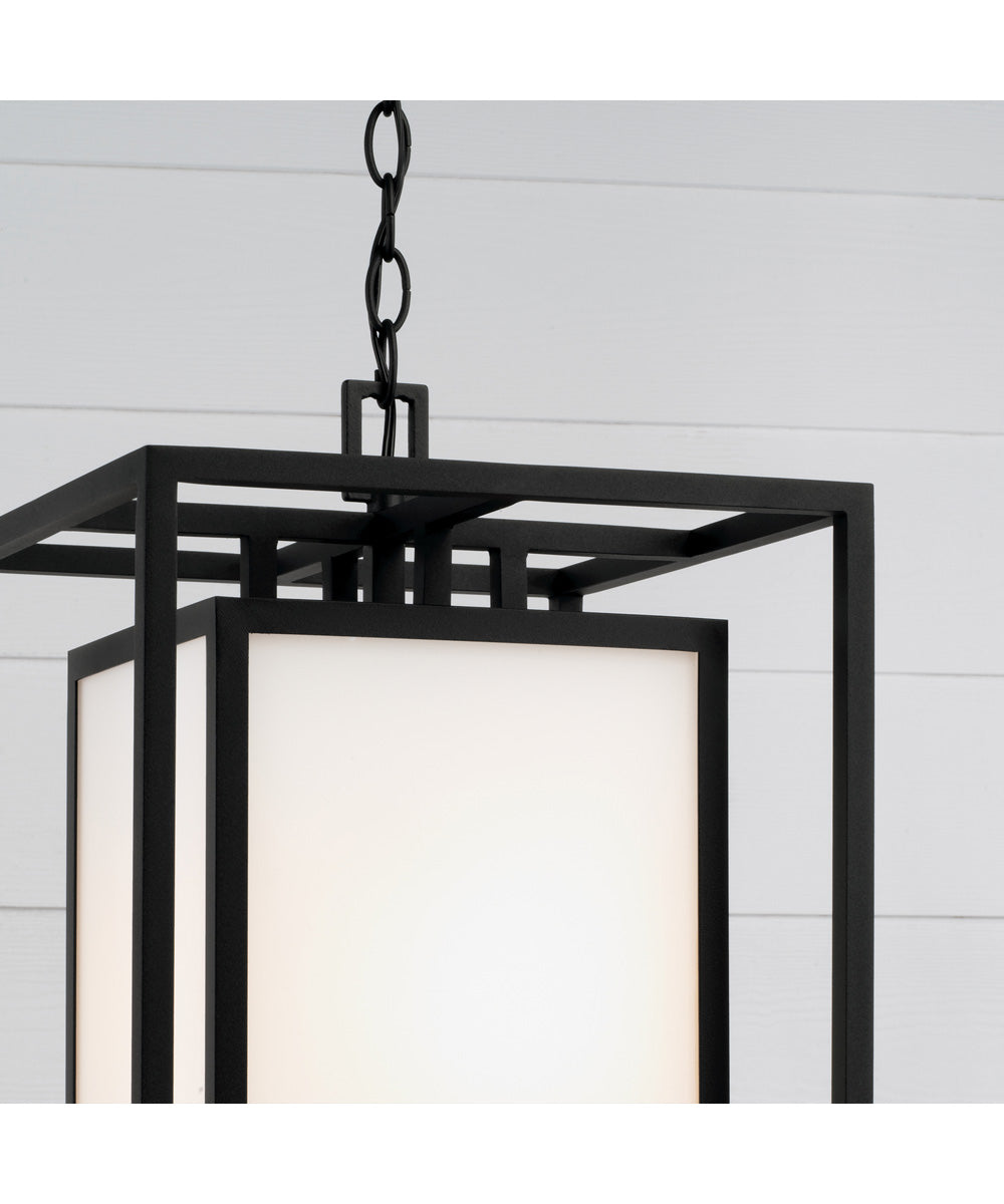 Aiden 1-Light Outdoor Hanging-Lantern Black