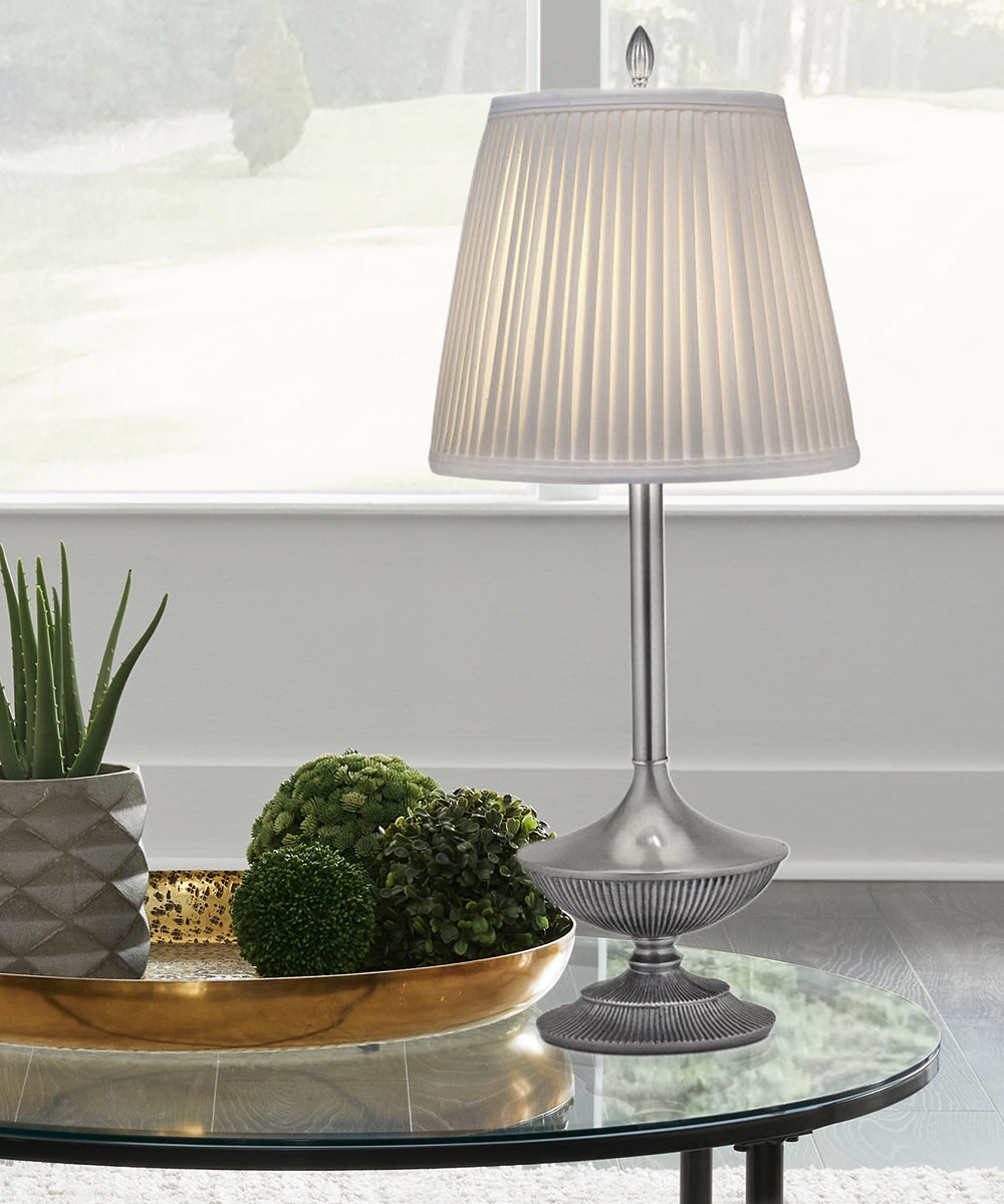 28"H 1-Light Buffet Lamp Pewter