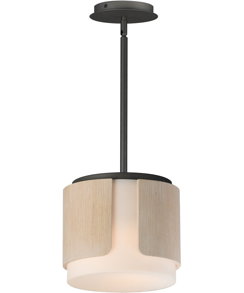 Draughtsman 10 inch Semi Flush Mount - Pendant Natural Wood/Charcoal