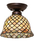 8" Wide Tiffany Fishscale Flushmount
