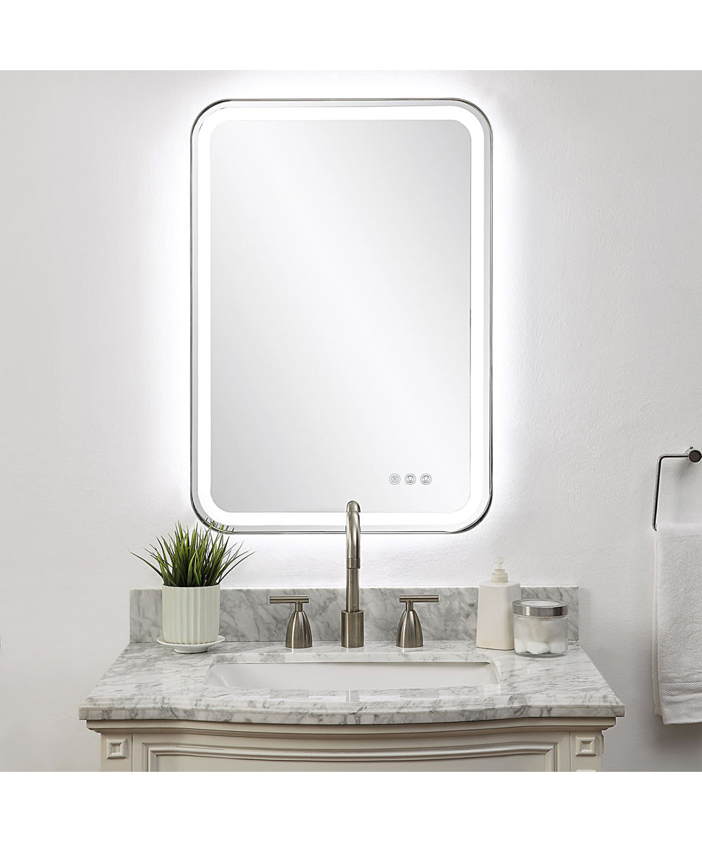 Crofton Lighted Nickel Vanity Mirror