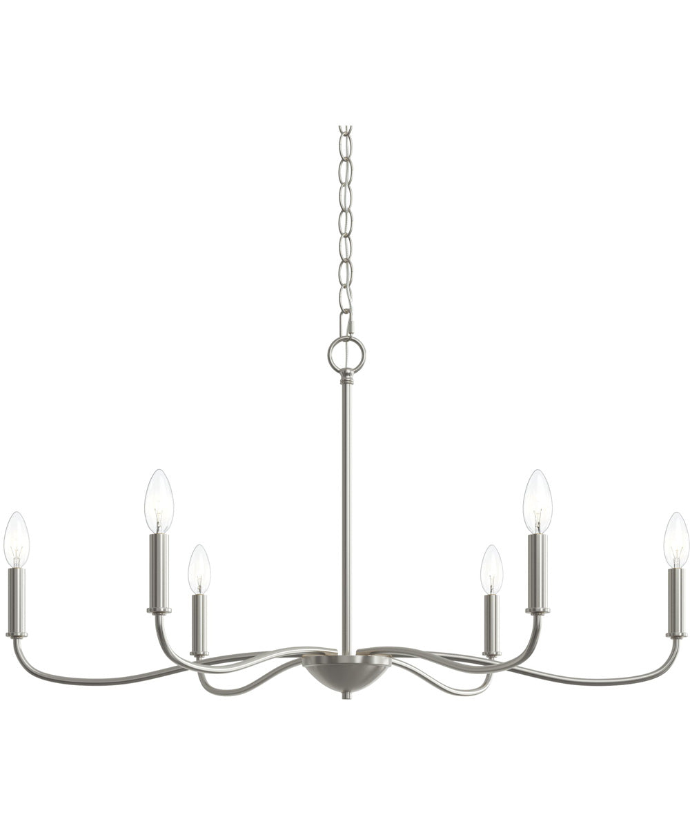 Ilia 6-Light Large Chandelier Brushed Nickel