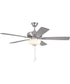 EOS 2 Light Frosted White Bowl 52" Ceiling Fan 2-Light Fan Brushed Polished Nickel
