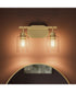 Reines 2-Light Bath Vanity with Clear Glass Shades Brushed Gold