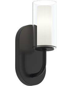 Mack 1-Light Wall Sconce with Layered Glass Shade Matte Black