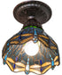 7" Wide Tiffany Hanginghead Dragonfly Flushmount Ceiling Light