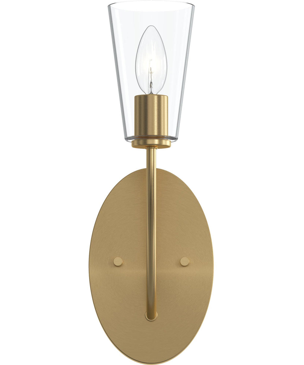 Jheni 1-Light Wall Sconce with Clear Glass Shades Brushed Gold