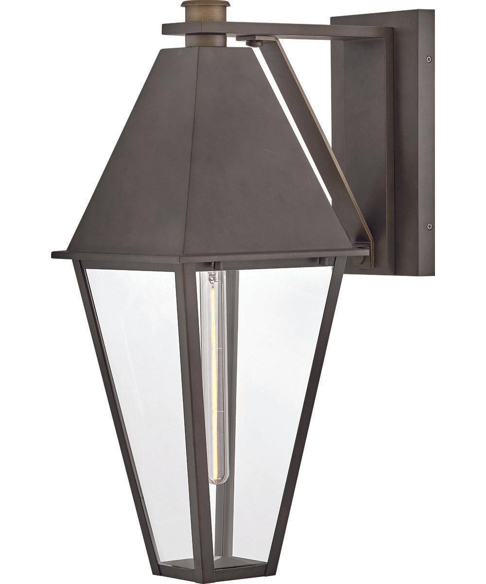 Endsley 1-Light Medium Wall Mount Lantern in Blackened Brass