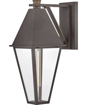 Endsley 1-Light Medium Wall Mount Lantern in Blackened Brass
