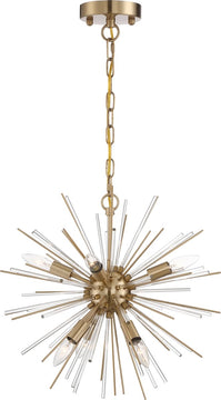 16"W Cirrus 6-Light Chandelier Vintage Brass