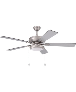 EOS Low Profile 1 bulb Frosted White 52" Ceiling Fan 1-Light Fan Brushed Polished Nickel