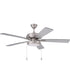 EOS Low Profile 1 bulb Frosted White 52" Ceiling Fan 1-Light Fan Brushed Polished Nickel