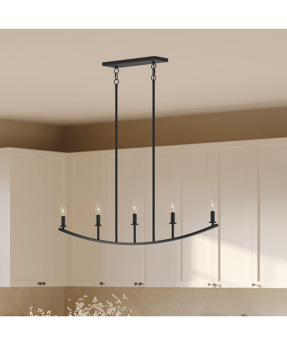 Jheni 5-Light Linear Chandelier Matte Black