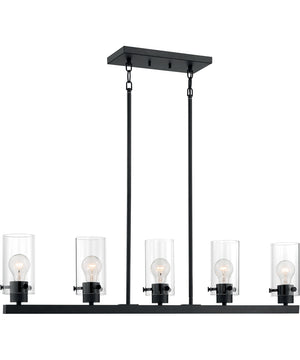 39"W Sommerset 5-Light Pendant Matte Black