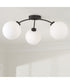 Amos 3-Light Semi-Flush Black Iron