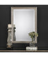 24x34" Wall Mirror with Textured Surface in Metallic Silver