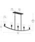 Jheni 5-Light Linear Chandelier with Clear Glass Shades Matte Black