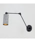 Shaka 1-Light Swing Arm Wall Sconce Black / White