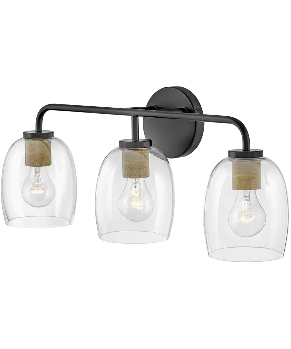 Percy 3-Light Medium Three Light Vanity in Black