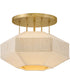 Lyla 1-Light Medium Semi-Flush Mount in Lacquered Brass