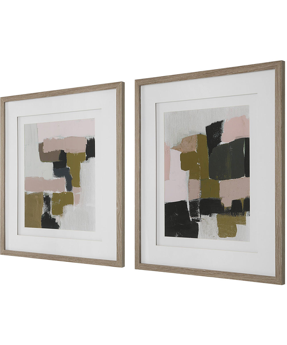 Color Block Framed Prints, Set of 2