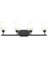 Reines 4-Light Bath Vanity with Opal Glass Shades Matte Black